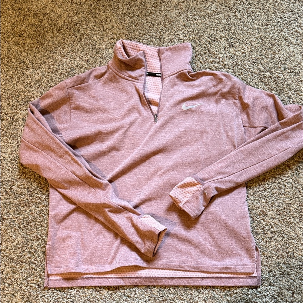 Nike Women's Light Pink Dri-Fit Running Quarter Zip